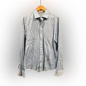 Raffi Men's Casual Gray Button Down Shirt